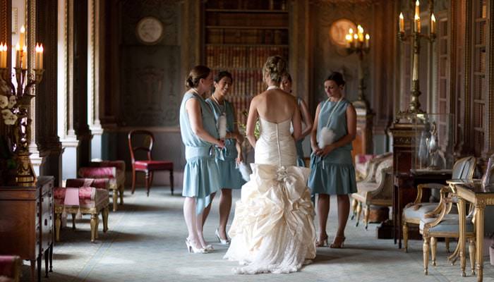 bride and bridesmaids at syon Rebecca and Matts Wedding Photographs at Syon Park, London