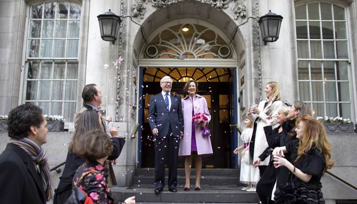 Wedding Photographer at Chelsea Register Office and afterwards at the Groucho Club, Soho for Sarah and Michael