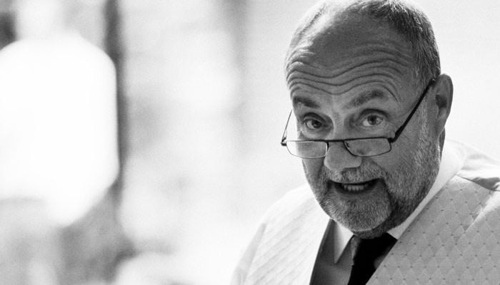 black and white wedding photograph of father of the Bride at Fulham Palace, London Wedding Photographer for Emma and Steven, at All Hallows by the Tower, Boat Trip & Fulham Palace, London