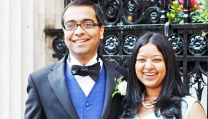 Groom Photographed outside Chandos House, London