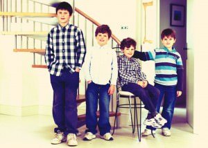 Family Photography of Fenwick Boys at Home in Gloucestershire
