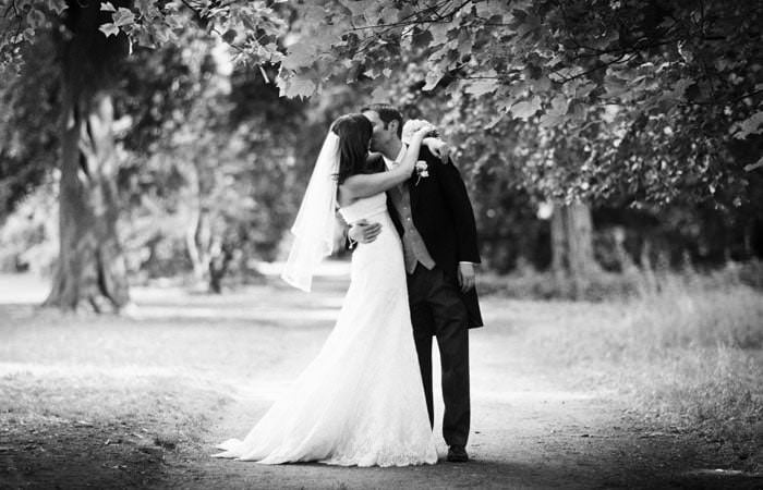 Wedding Photograph of Bride and Groom at Fulham Palace Wedding Photography taken at St Barnabas Church, Clapham Common and Fulham Palace, London