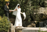 Bride and groom photographed at the Orangery Holland Park in London