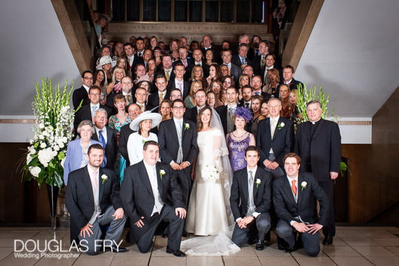 Wedding party pictured together at RIBA