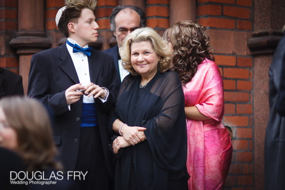 Guests waiting to leave Synagogue in St Petersburg Place