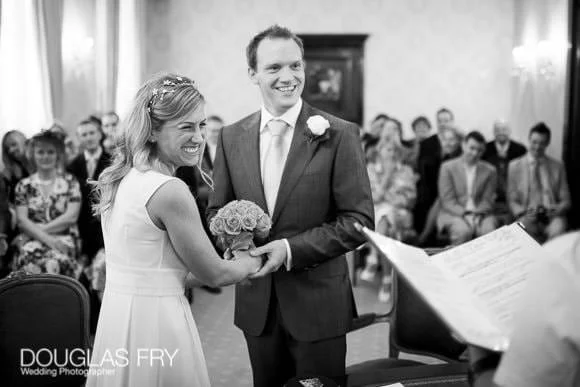 Wedding with Pink Colour Scheme at Ranelagh Gardens, The Royal Hospital, Chelsea 2 Photograph of ceremony at Chelsea Register office