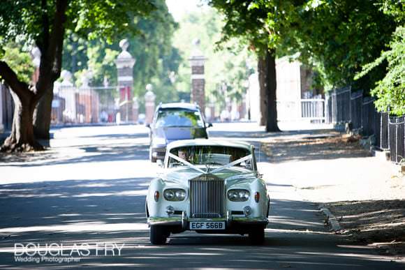 Wedding with Pink Colour Scheme at Ranelagh Gardens, The Royal Hospital, Chelsea 5 Cars driving to Ranelagh Gardens in Chelsea