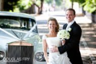 Ranelagh Gardens Wedding Photograph of bride and groom with car