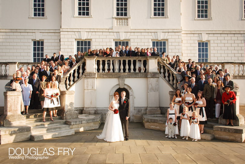 Wedding Photographer Queens House - Greenwich - Formal photograph on steps