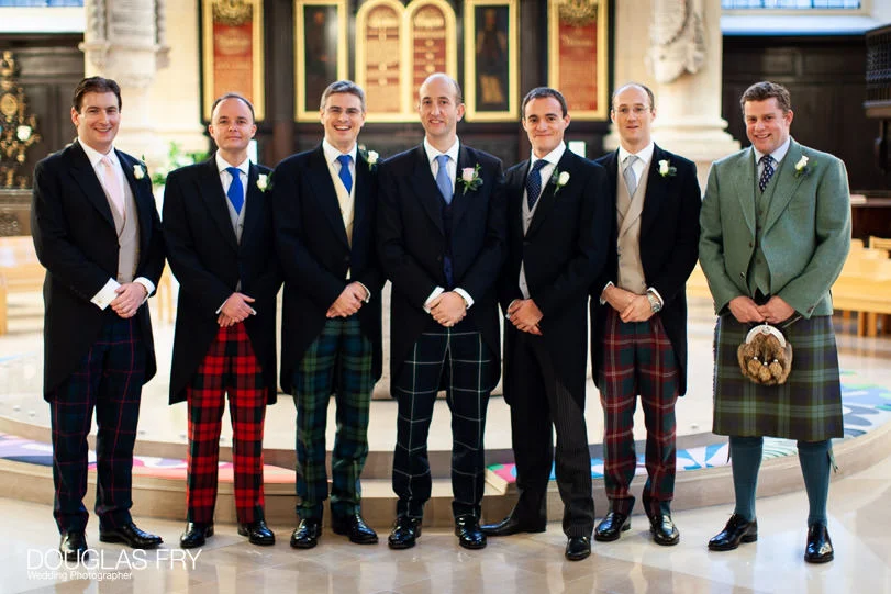 Helen and William's Wedding Photographs at St Stephen Walbrook and Skinners Hall in London 10 Groom and ushers - Wedding Photography at St Stephen Walbrook and Skinners Hall in London