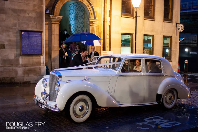 Helen and William's Wedding Photographs at St Stephen Walbrook and Skinners Hall in London 11 London wedding photographer - St Stephens and Skinners Hall - Rolls Royce Car