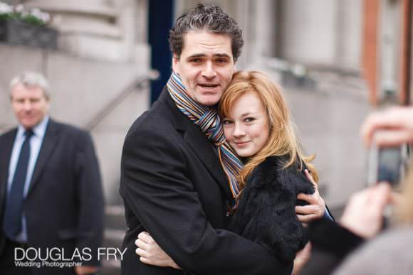 guests on way to wedding reception in London