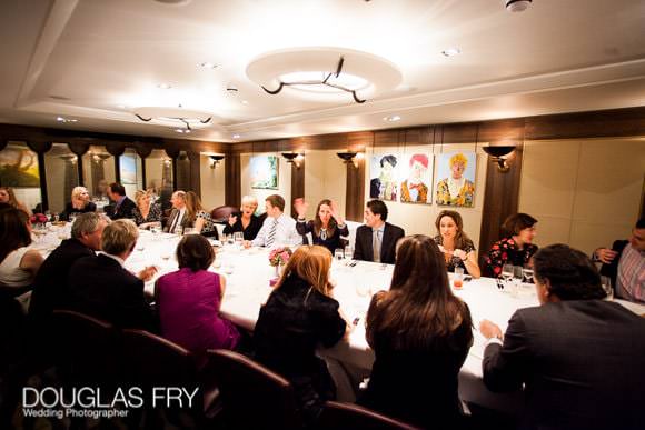 Wedding reception photographed at Grouocho Club in Soho