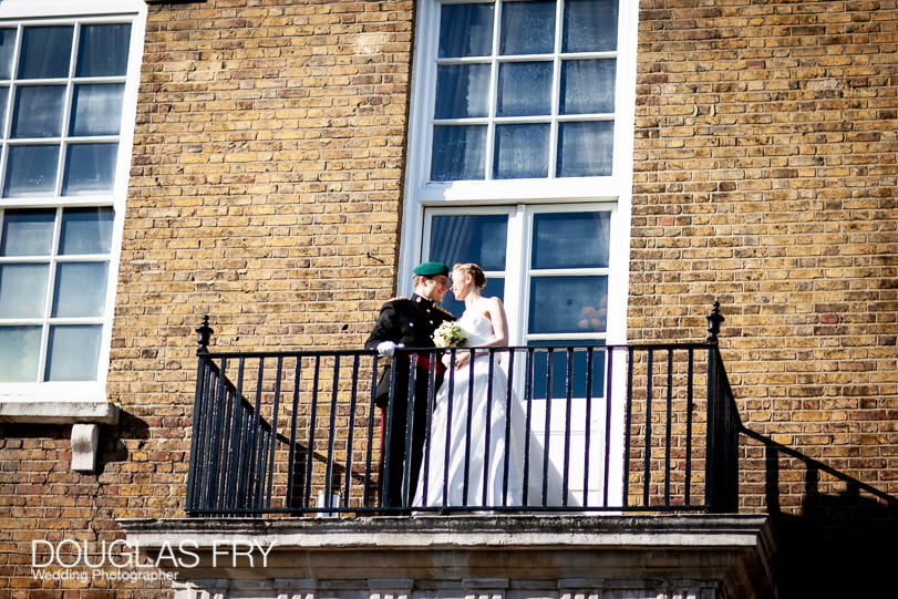 Bride and groom at the HAC in London