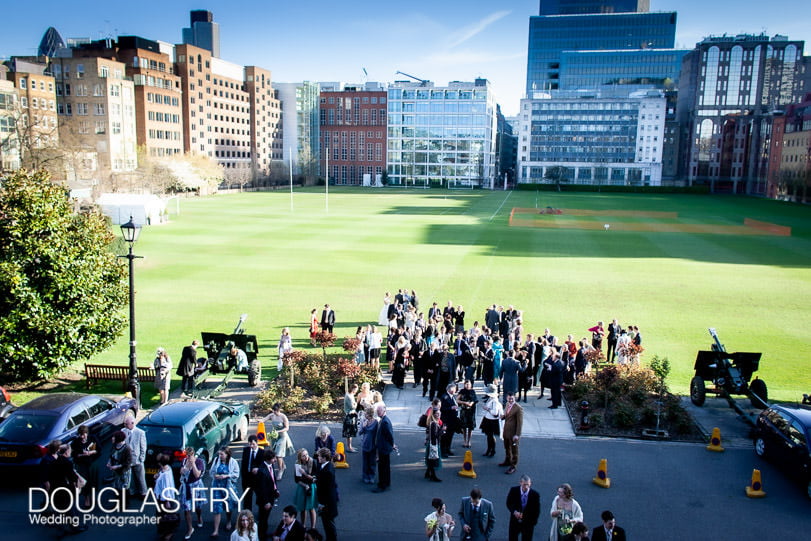 Looking out over lawn at HAC in London