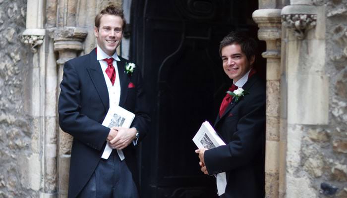 ushers outside the church