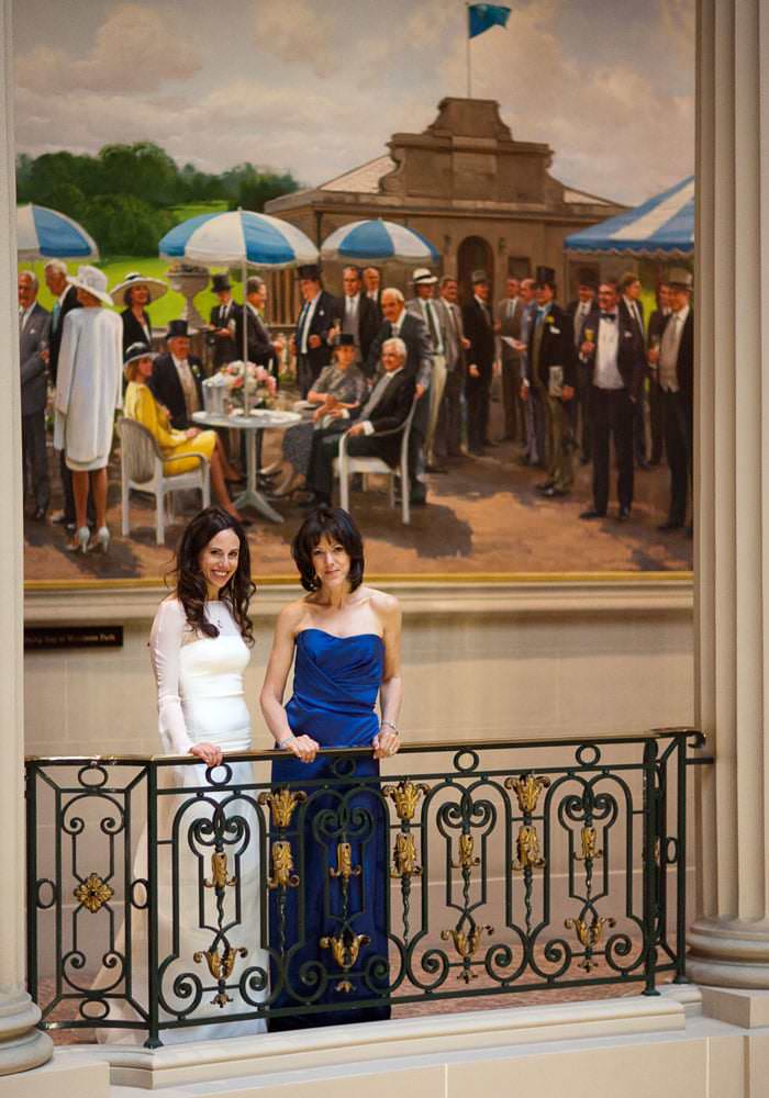 bride and bridesmother in rac Alex and Gregg's Wedding Photographs at the RAC Club in London 1