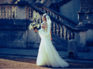 Wedding Photograph of the bride walking in front of Chiswick House