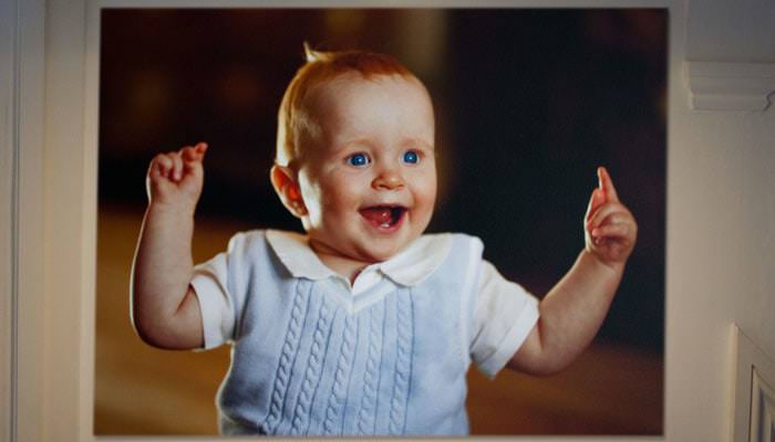 Christening photograph of Adam as a canvas