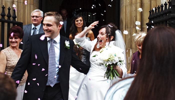 Andrea & Adam's Wedding Photographs at St Bride's Church in London 1