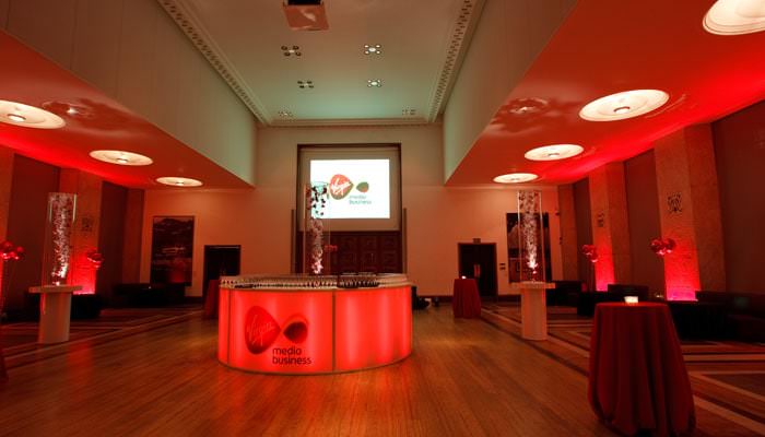 Party Photography for RIBA of their room set up for Virgin Media's party 5