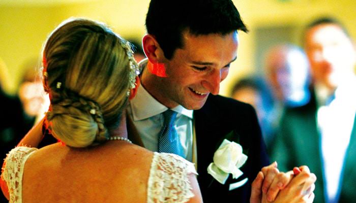 wedding photograph of bride and groom dancing at the Bingham Hotel, Richmond