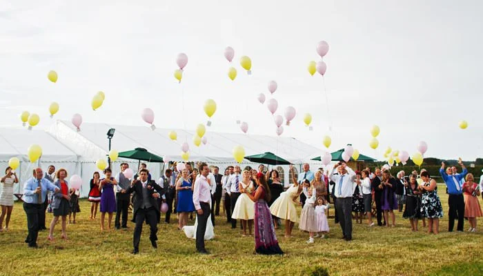 Releasing balloons - photograph taken in Shrewsbury Shropshire Releasing balloons - photograph taken in Shrewsbury Shropshire