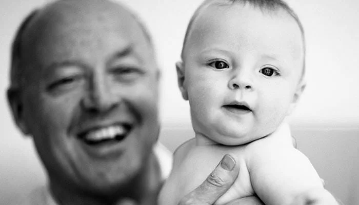 Baby portrait photograph of Kit and his Dad in Oxford Baby portrait photograph of Kit and his Dad in Oxford