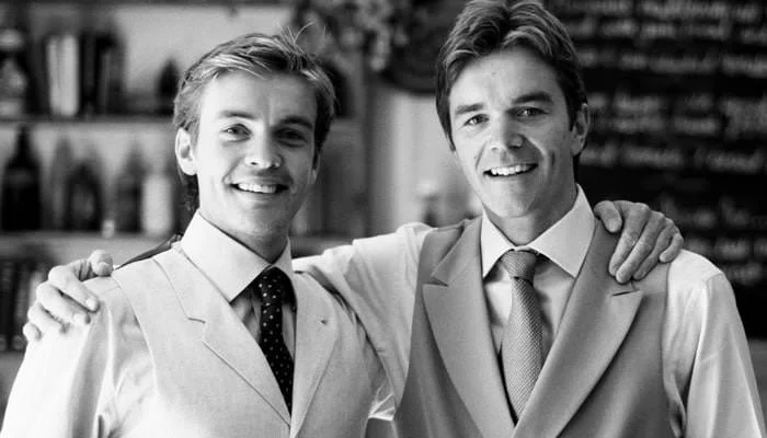 Wedding Photograph of Rich and his brother in black and white Wedding Photograph of Rich and his brother in black and white