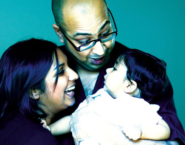 Family Portrait Photograph of Baby Aadi and Mum and Dad Family Portrait Photograph of Baby Aadi and Mum and Dad