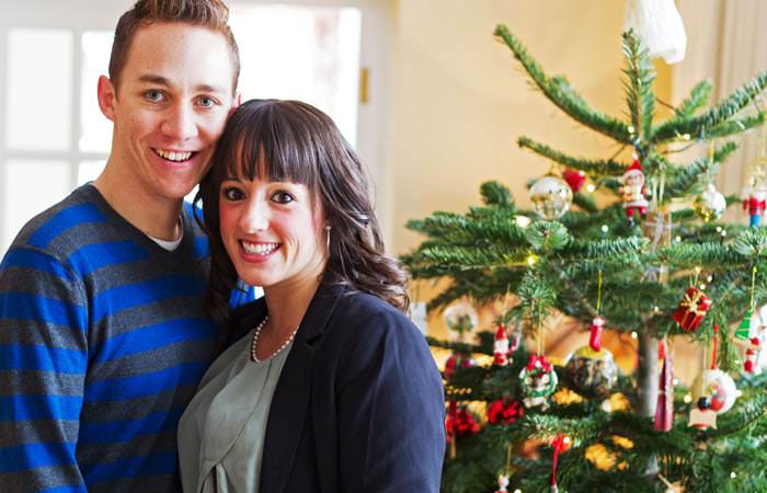 Family Photograph by Christmas Tree