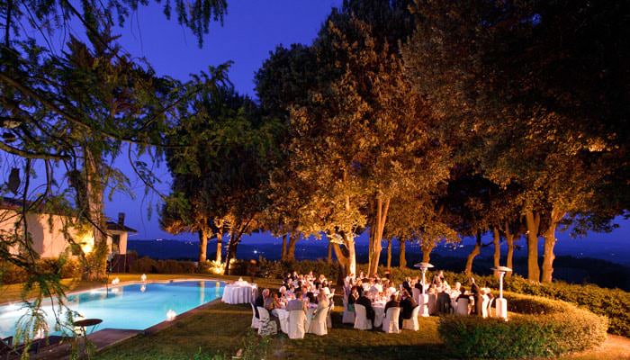 wedding-photograph-italy Wedding Photograph - Dinner next to the Swimming Pool, Italy