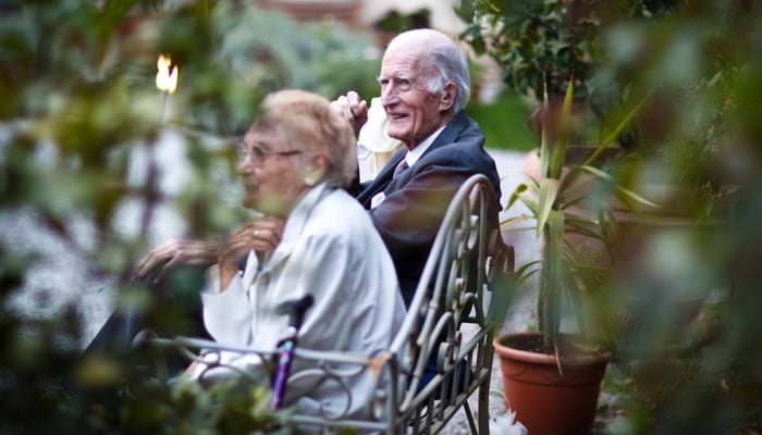 Elderly Couple Photographed at Wedding in Italy