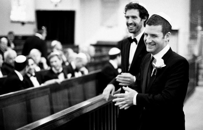 Wedding Photograph of Groom in Synagogue, London