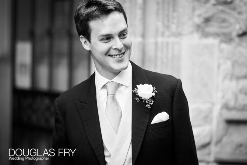 Groom at fulham palace wedding