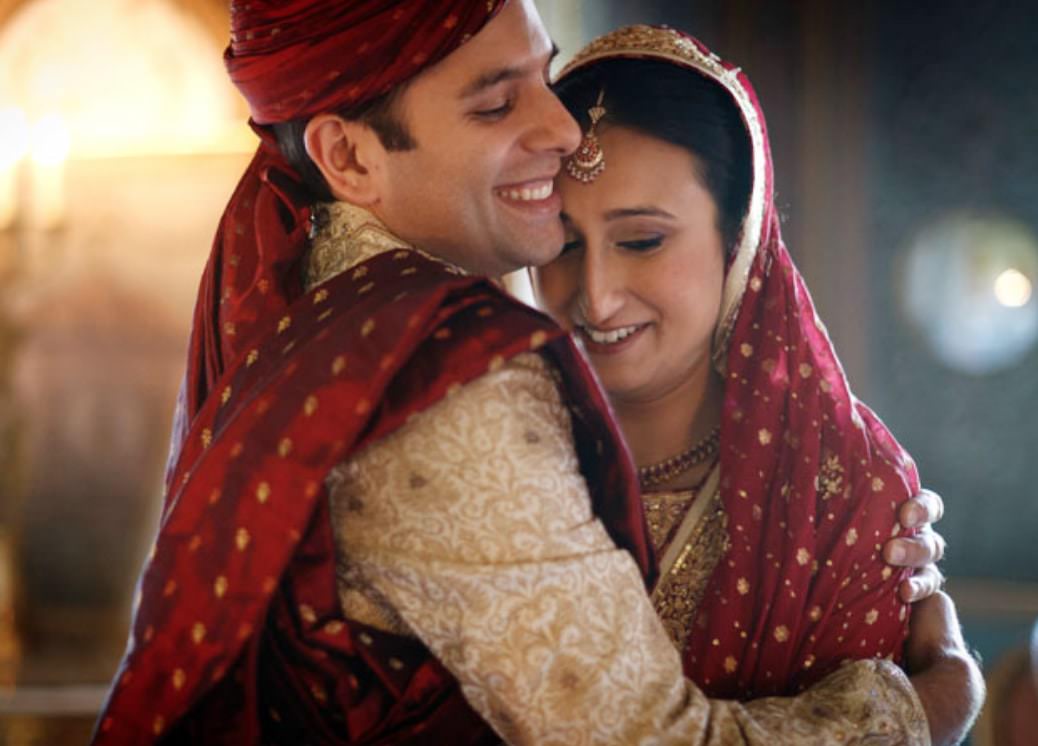Couple photographed during wedding at Syon Park