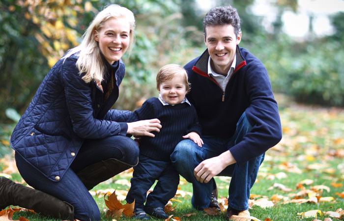 Family photographed in Central London