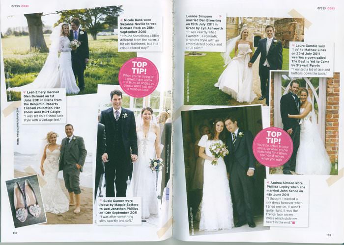 Wedding Dress Photographs in Perfrect Wedding Magazine Edition