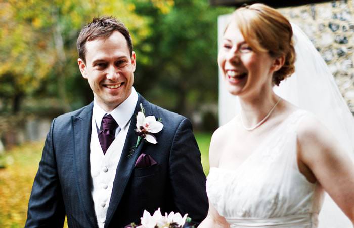 Bride and Groom Photographed at Great Fosters