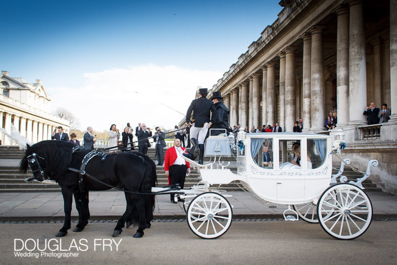 Wedding Photograph Speeches at The Painted Hall London, Greenwich - Horse and carriage