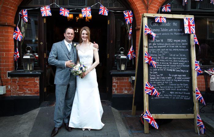 Douglas Fry Wedding Photography London Wedding Photograph Richmond with Flags