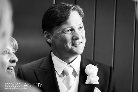 Father of the bride photographed at the Gherkin in London