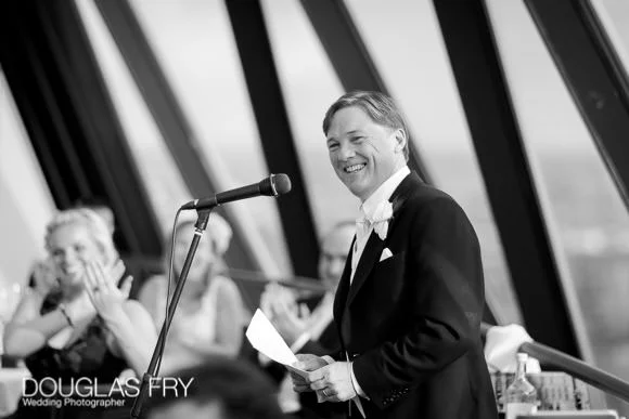 Wedding Photography at St Botolph's Church & Gherkin in London 8 speeches photographed at the Gherkin in London