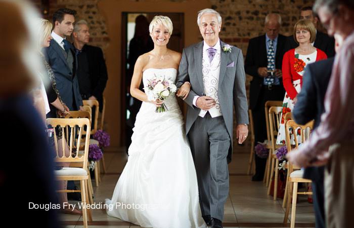 Photograph of bride and father in West Sussex