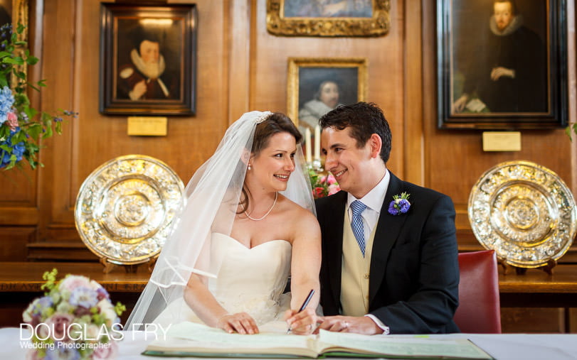 Signing the Register at Grays Inn London wedding