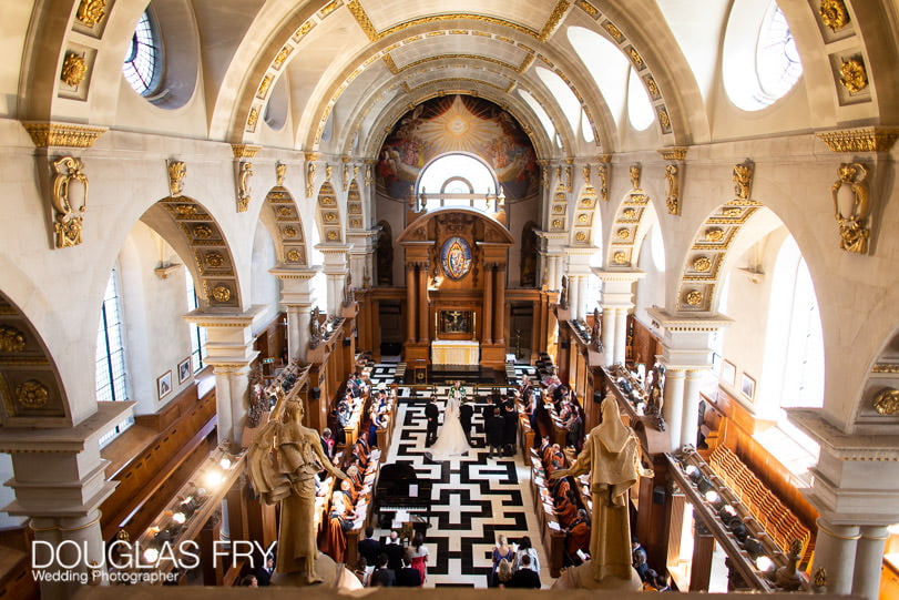 Wedding Photographer St Brides Church London - Church service