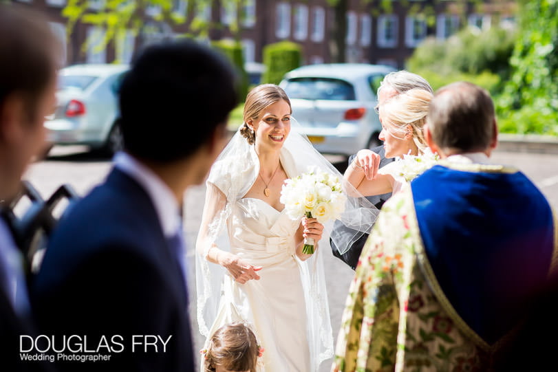 Bride arriving at Church in London