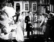 Gray's Inn wedding photograph of bride and groom with confetti