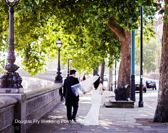 Wedding Photograph on Embankment London