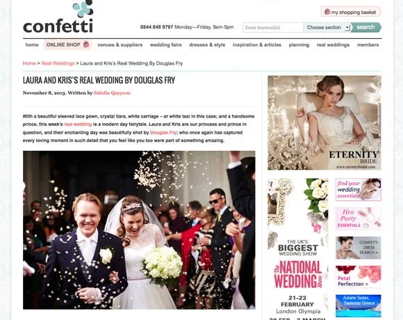 A Confetti 'Real Life Wedding' Featuring Douglas's Photographs 1 Confetti Real Wedding Article